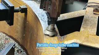 Draagbare flensfreesmachine voor flensfrezen en reparatie op locatie.
