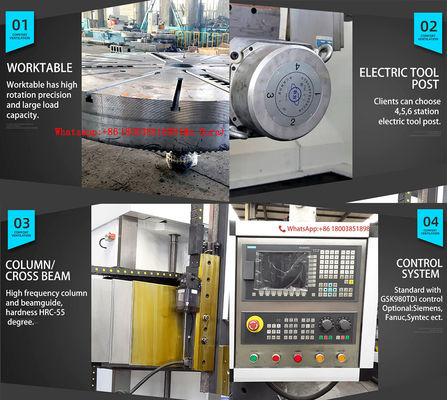 Verticale draaibank met dubbele kolom, met hoge snelheid, met zware belasting, met cnc, met zware lading, met verticale draaibank